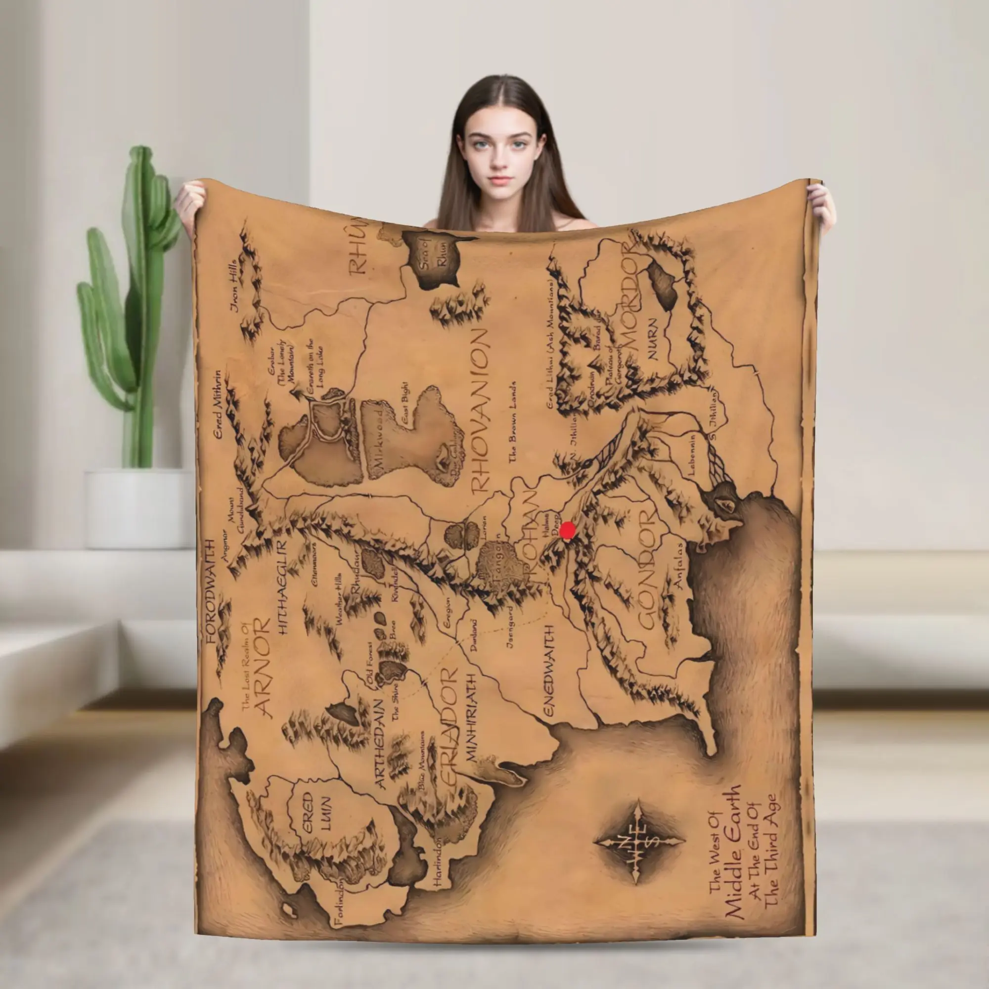 

L-Lords Of The R-Rings Middle Earth Blanket Quality Soft Throw Blanket Winter Picnic Couch Bed Pattern Bedspread