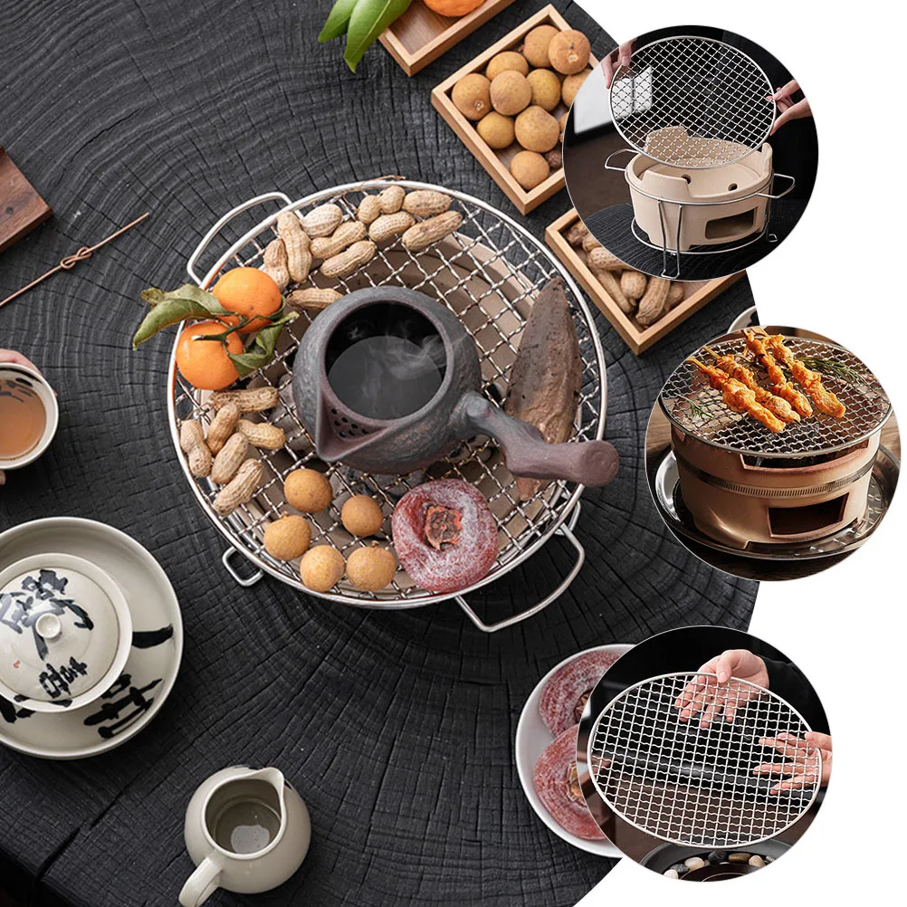 

Stainless Steel Bbq Grill Mat 30Cm Round Heavy Duty Grilling Mesh For Meat Fish Vegetables Outdoor Camping Picnic Barbecue