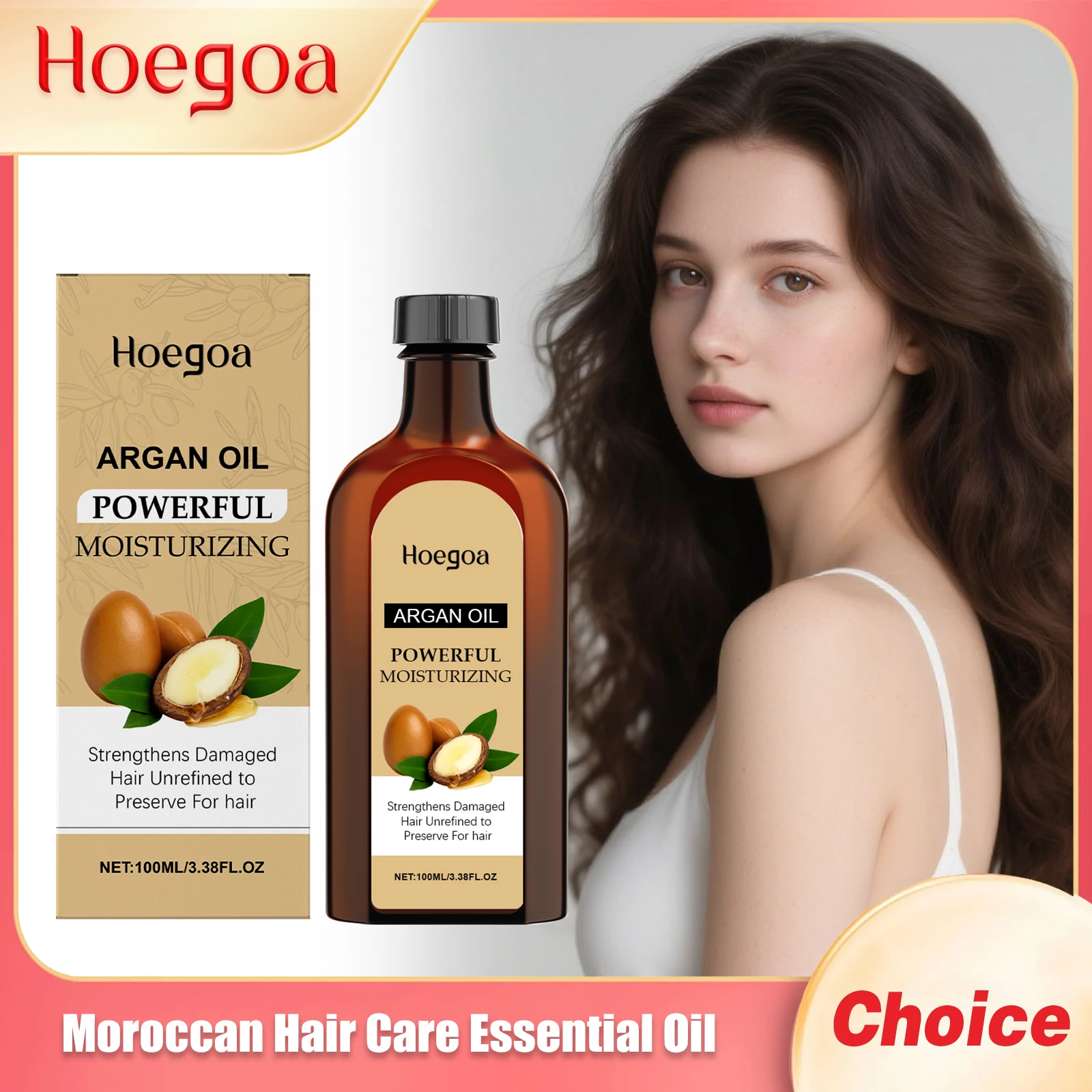 

HOEGOA Moroccan Hair Care Essential Oil Repair Damage Nourish Scalp Eliminate Frizz Brightening Luster Hair Growth Essential Oil