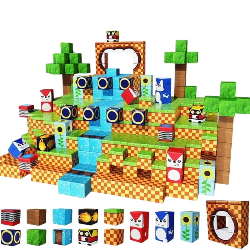 

100Pcs Magnetic Building Blocks Adventure Theme DIY 3D Street Scene Model STEM Educational Kids Toy Exquisite Gift Box Packing