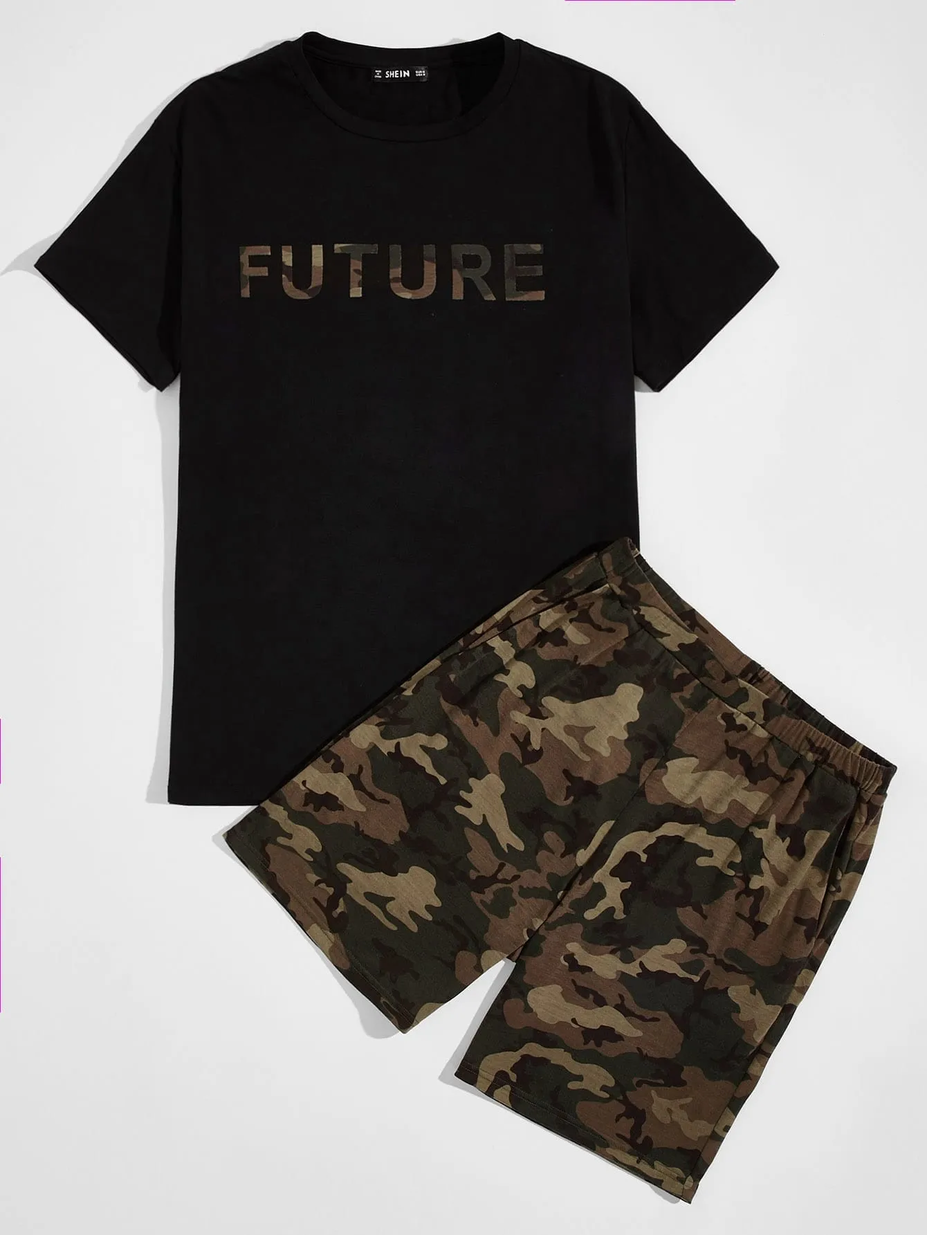 

2026 Summer New Men's Short-Sleeved Shorts Set with 3D Letter Pattern Printing - Street Casual Fashion Comfortable and Soft