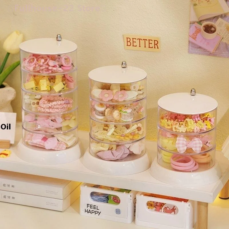 【MAX-22】3/4/5-Layer Rotating Jewelry Organizer - Plastic Multi-Tier Storage Box, Transparent Hair Ring Display