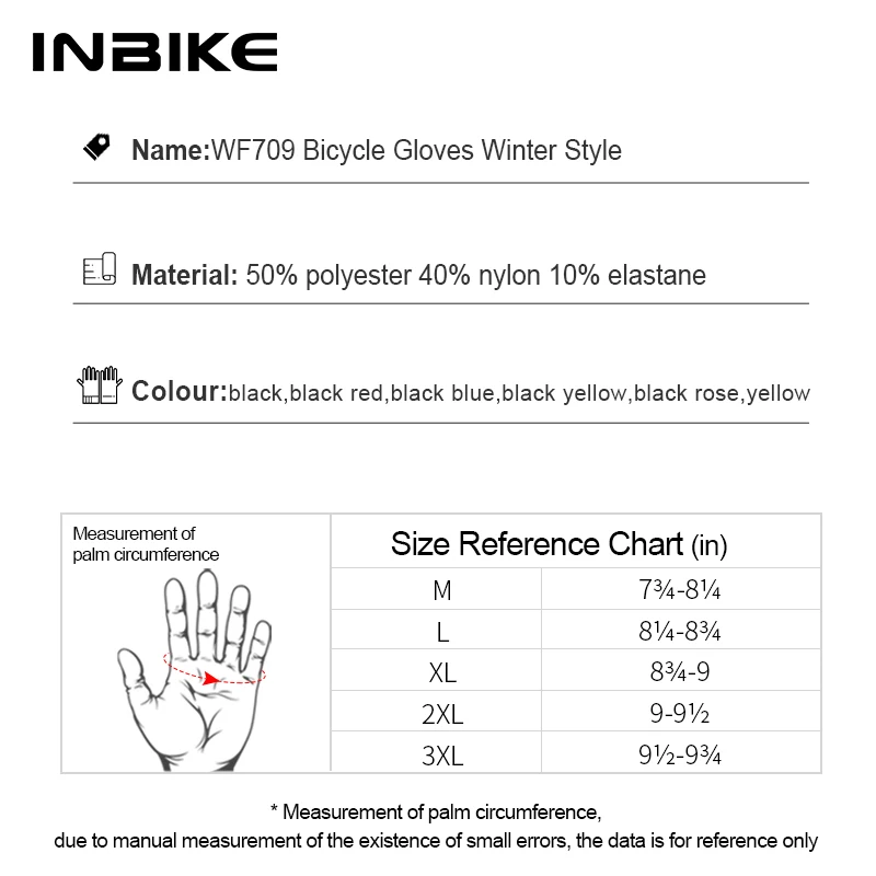 INBIKE Cycling Gloves for Men Women Warm Fleece Winter Biking Glove for Riding Bicycle Gloves Waterproof Touchscreen Accessories