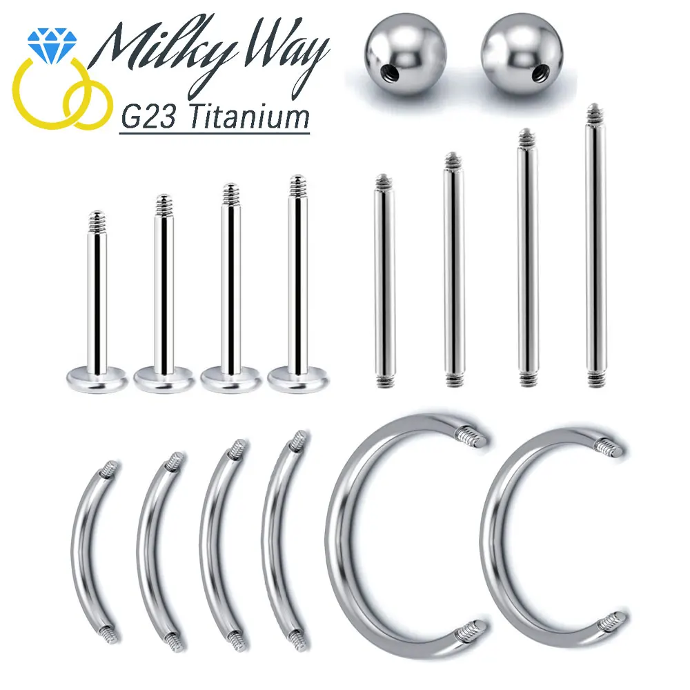 Piercing en Titane G23 pour Boucles d'Oreilles en Antarctique, Fil Externe en Fer à Cheval, Accessoires pour Labret, Base Jules, 10 Pièces