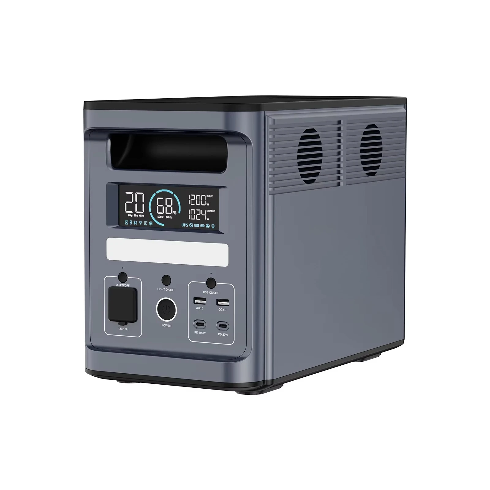 ABOK Ark2000 Portable Power Station 2000W 1536Wh LiFePO4 Battery Solar Generator Fast Charging for Home, RV, Camping Power Pack
