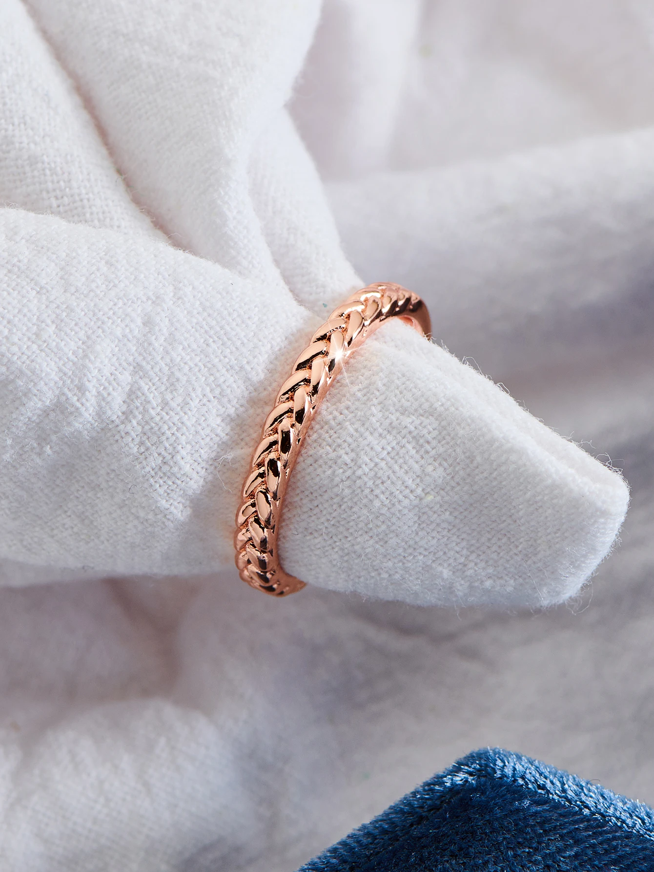 Simple Temperament Finger Ring Braided Copper Hand Jewelry Decor For Women