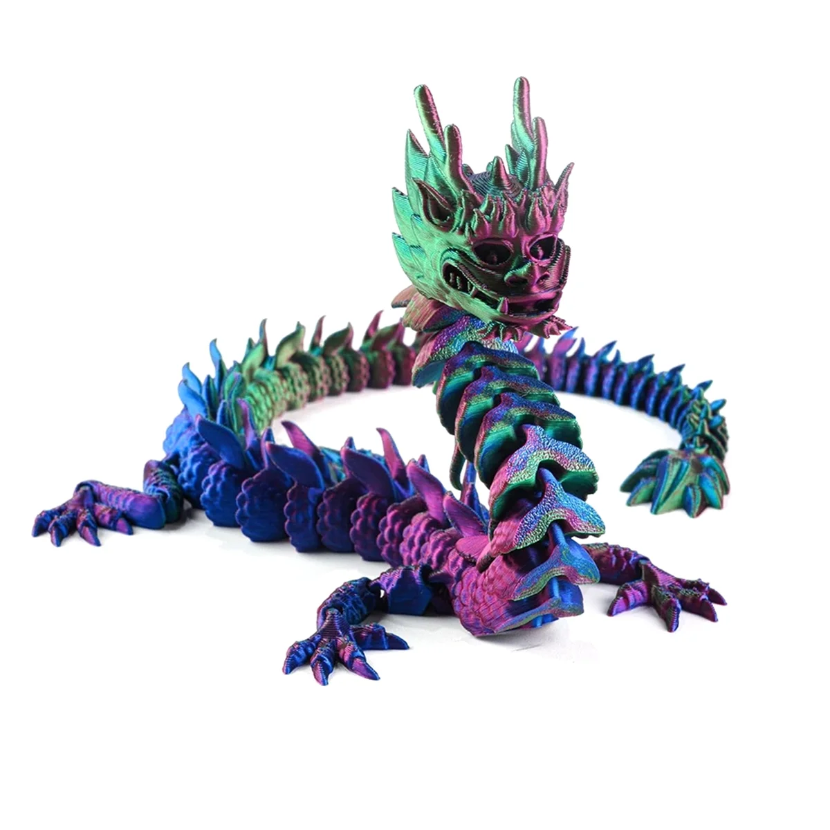 3D Printing Dragon in Eggs, 33cm Mobile Crystal Dragon, Multicolor Dragon Figure, Toy Home, Office, Desk Decoration