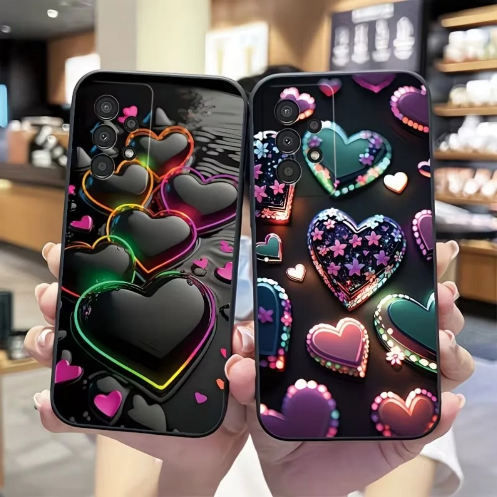 Glowing Heart Anti Fingerprint Phone Case For Samsung Galaxy A73 A72 A71 A70 A56 A55 A54 A53 A52 A51 A50 S 4G 5G Protect Cover view 6