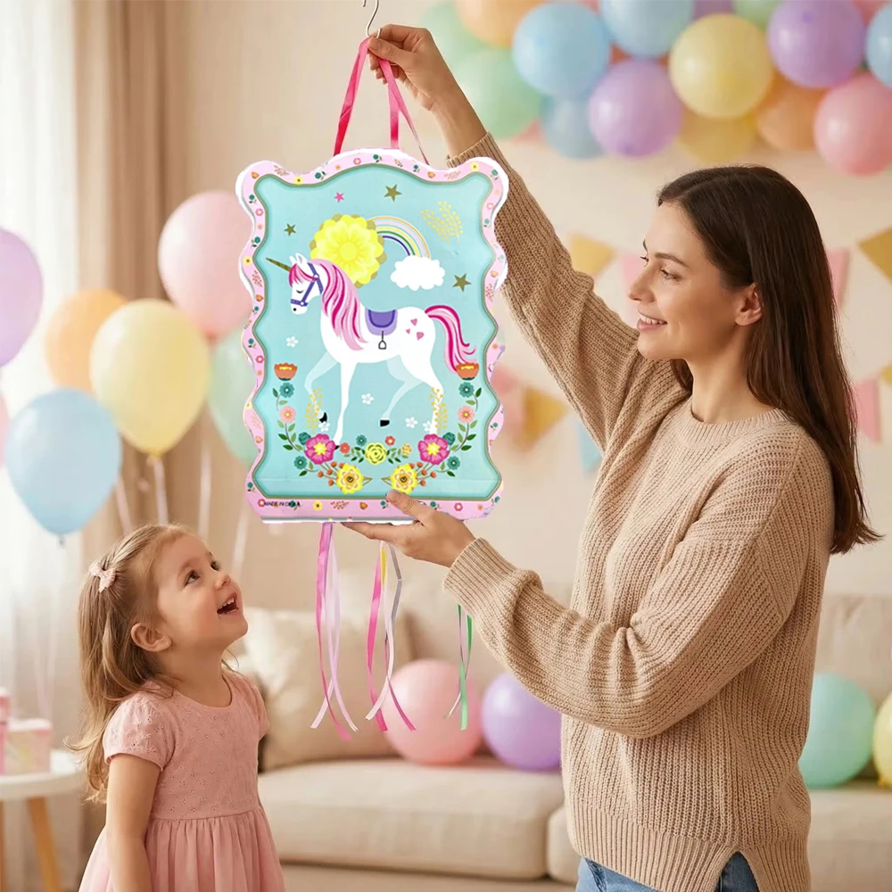 1pcs/lot Cute unicorn Birthday Party Deco Piñata Event piñata cumpleaños infantil Girls Boys Kids Favors DIY Pinata