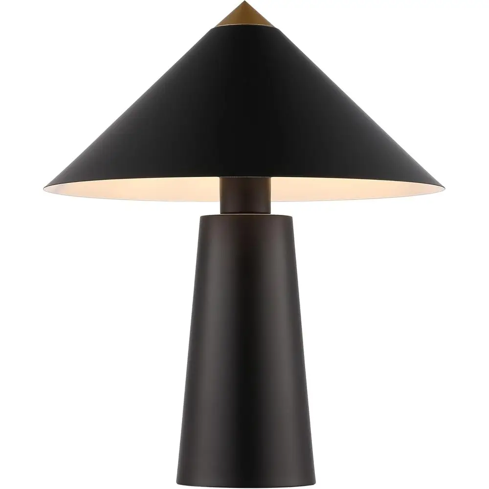 

17-inch Black/Gold LED Table Lamp with Syuna Style and Included Bulb