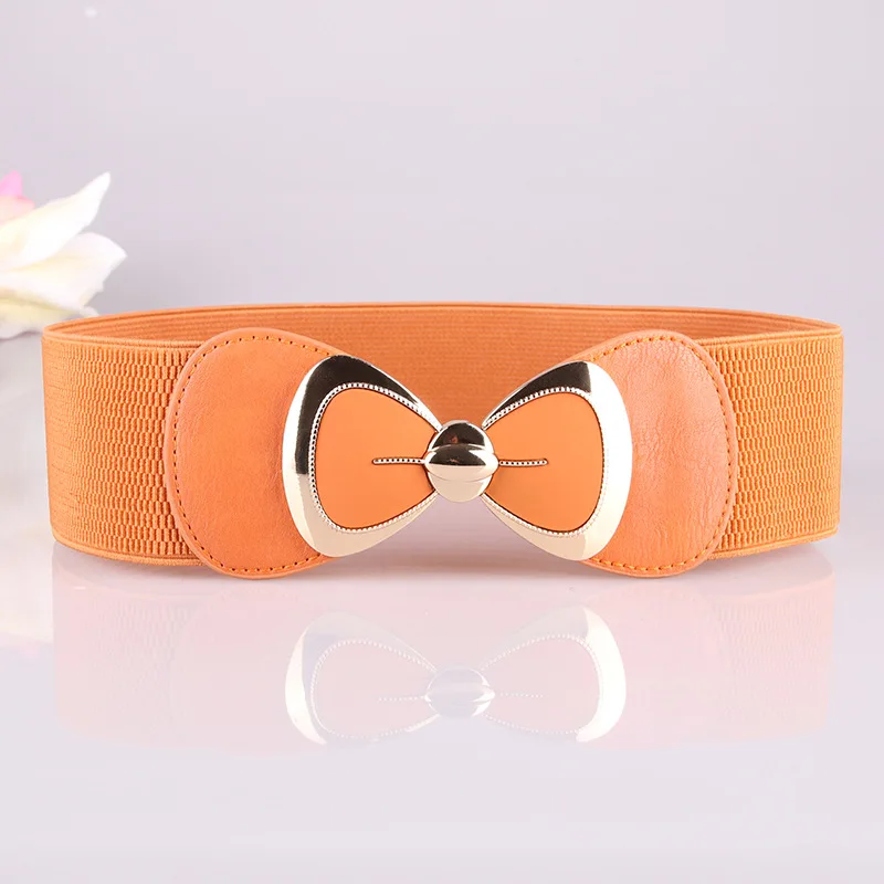 New Fashion Versatile Belt Korean Women\'S Belt Bow Elastic Belt Wide Girdle