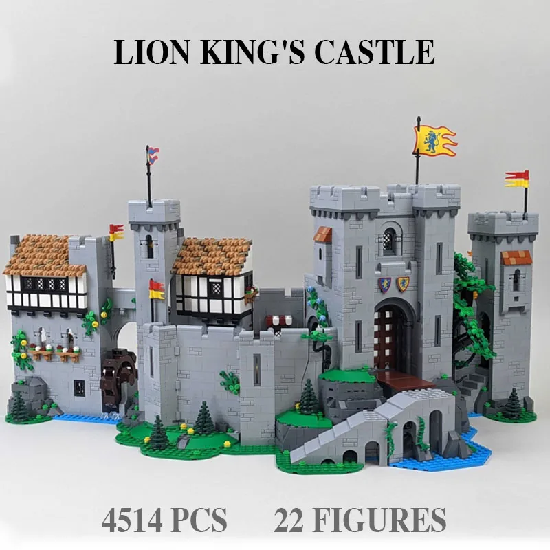 Lion King Castle Building Blocks para Crianças, Bricks Education Toy, Natal e presentes de aniversário, Compatível com 10305, 85666, 4514 PCs, Em Stock