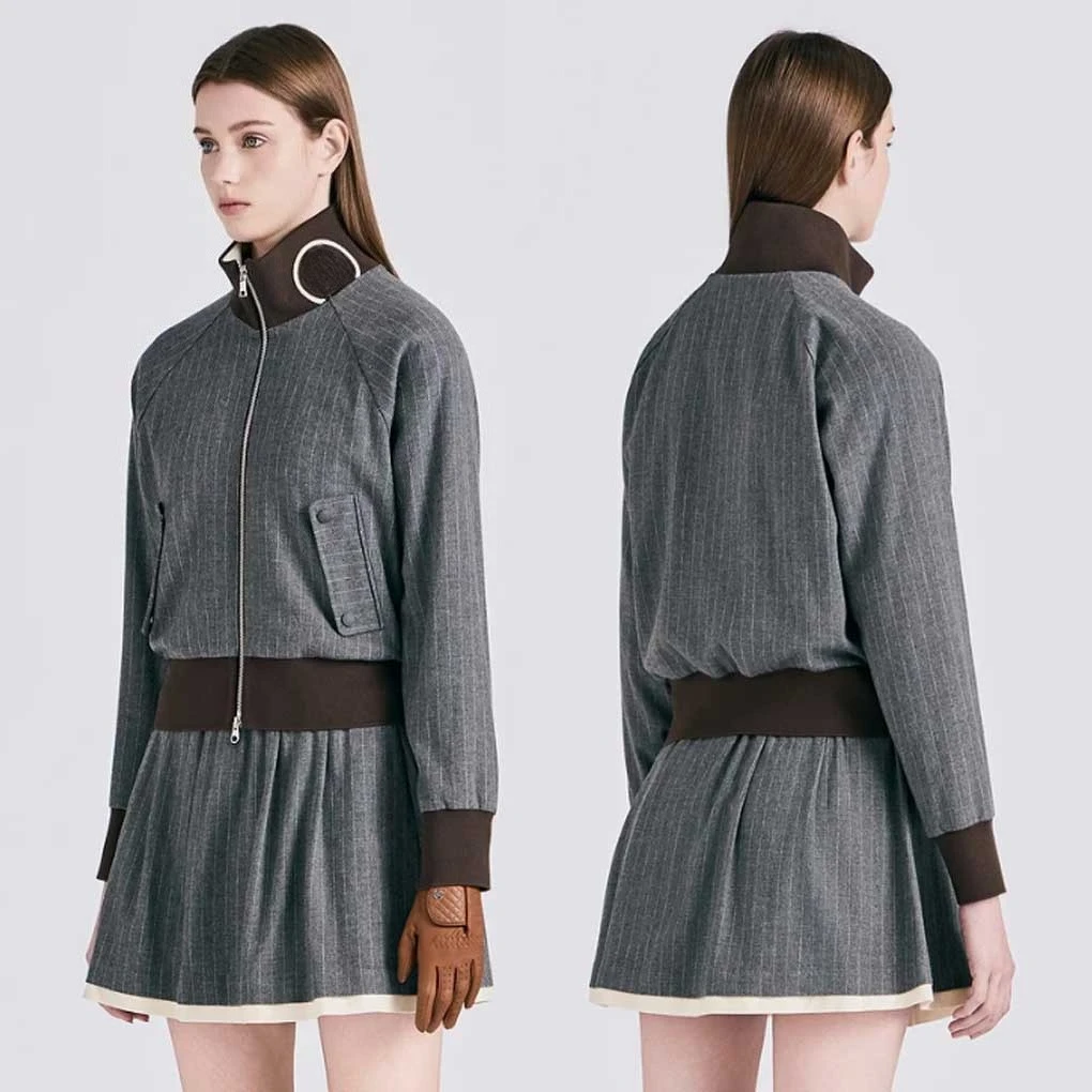 2-Piece Women's Golf Set 2026 Fall New Korean Style Tennis Sporty Outdoor Stand Collar Jacket and Versatile Skort Breathable