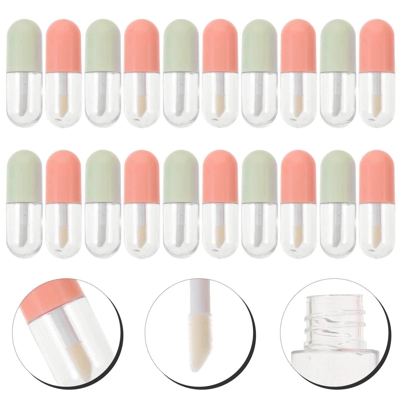 

20 Pcs 5ml Lip Gloss Glaze Oil Tube Empty 20pcs Refillable Balm Bottles Tubes Container Mini