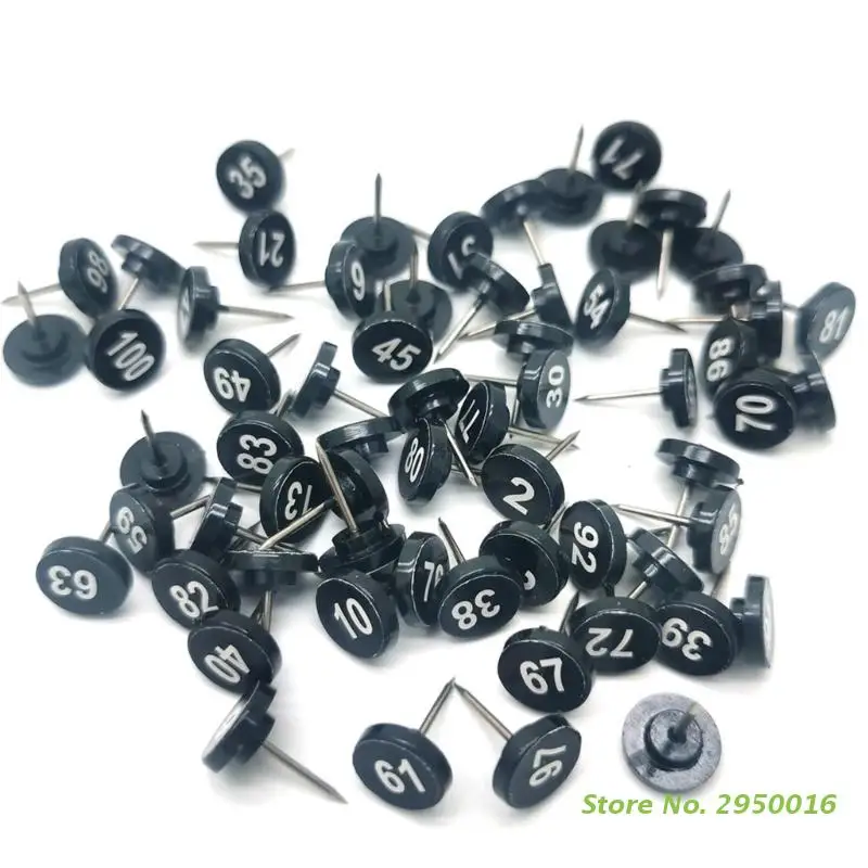 Imagem -04 - Redondos Numerados Pushpins Mapa Pinos Decorativos Tachas de Polegar para a Escola de Escritório Quadros de Boletim Foto Decoração da Parede 100 Peças