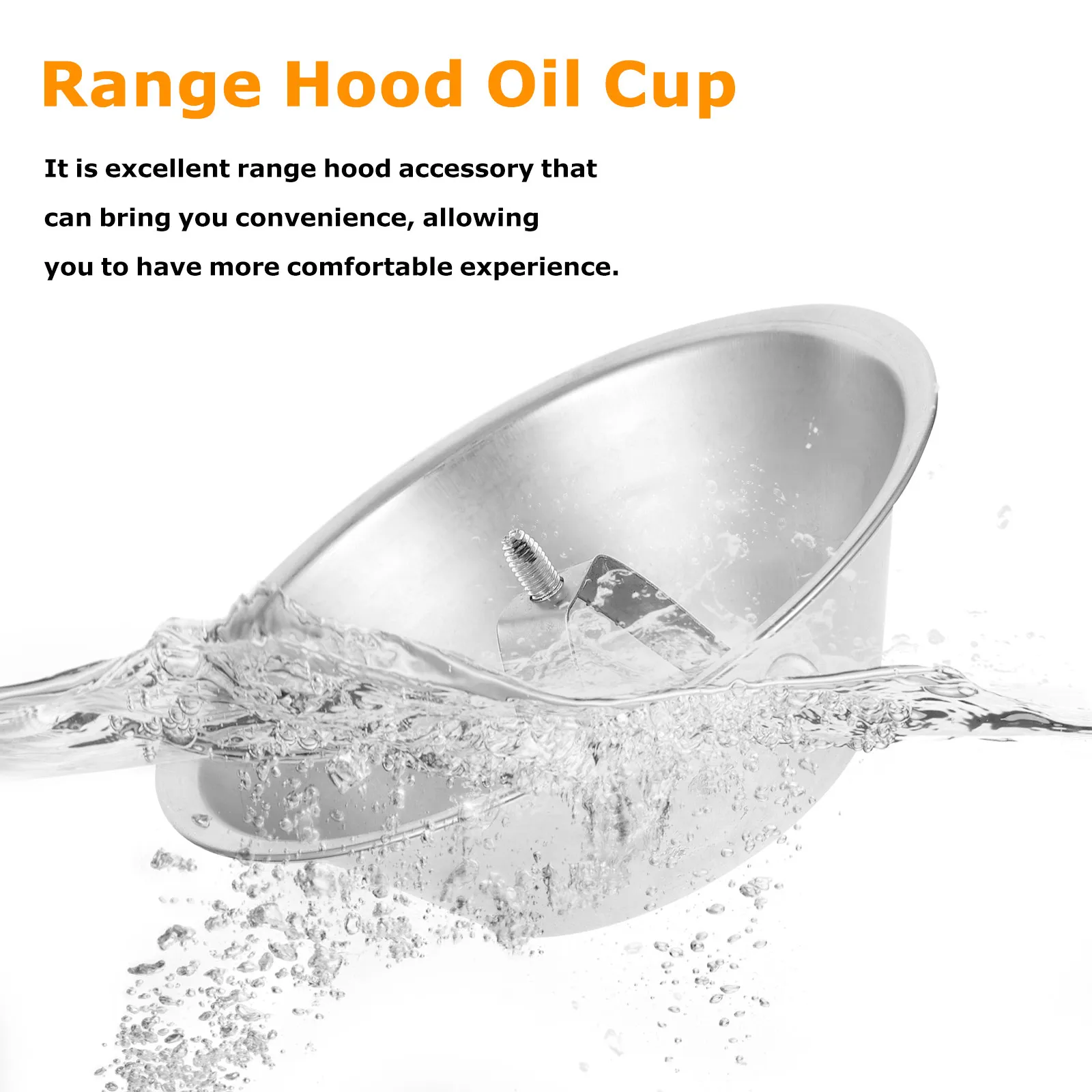 Heavy Duty Stainless Steel Range Hood Oil Collecting Cup Corrosion Resistant Simple Installation Kitchen Oil Catcher for Daily