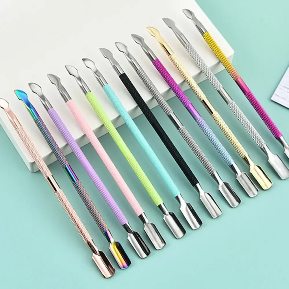 

Стальная двойная ложка-толкатель для удаления кутикулы, триммер для маникюра, педикюра, ухода за ногтями, инструмент