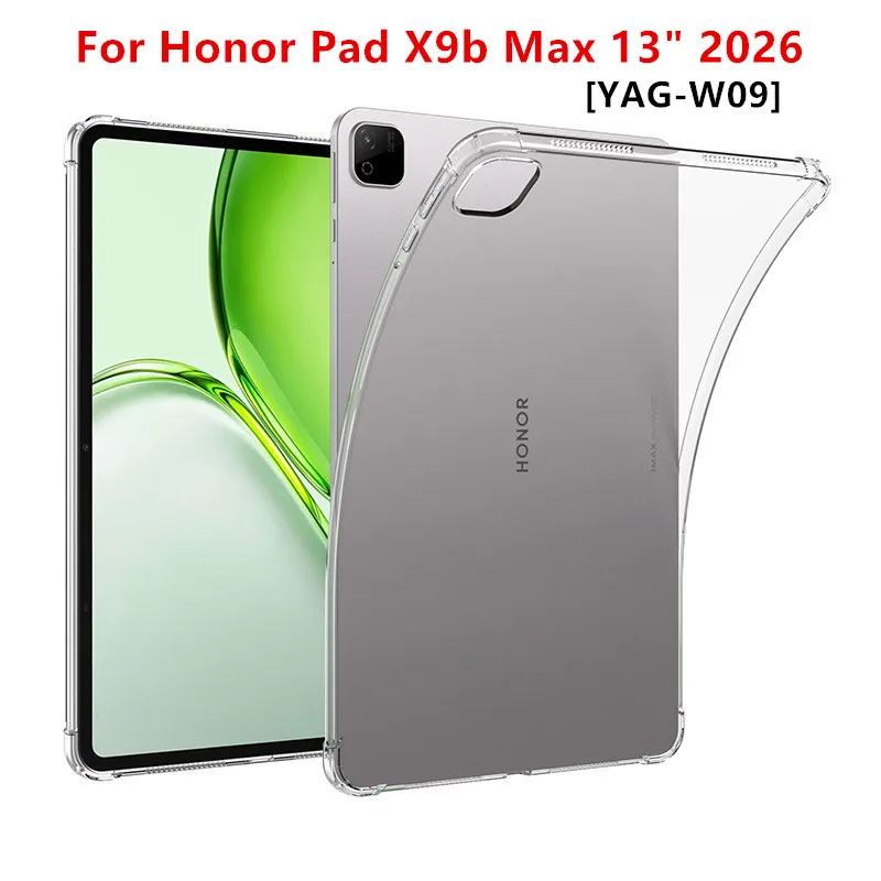For Huawei Honor Pad X9b Max 13 inch 2026 Case YAG-W09 Airbag Clear Silicone Cover funda Tablet Honor Pad X9b Max 13