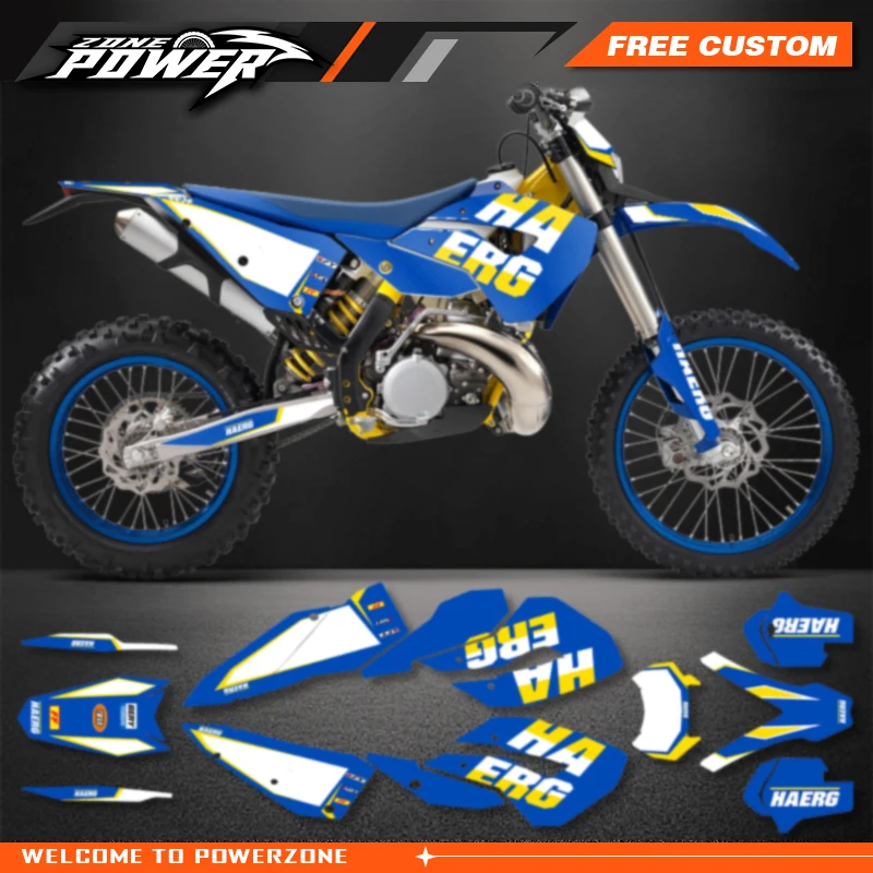 Powerzone Motorcycle Graphics Decals Sticker Kits for HUSABERG TE  2011 2012 Background Custom Number Name 01