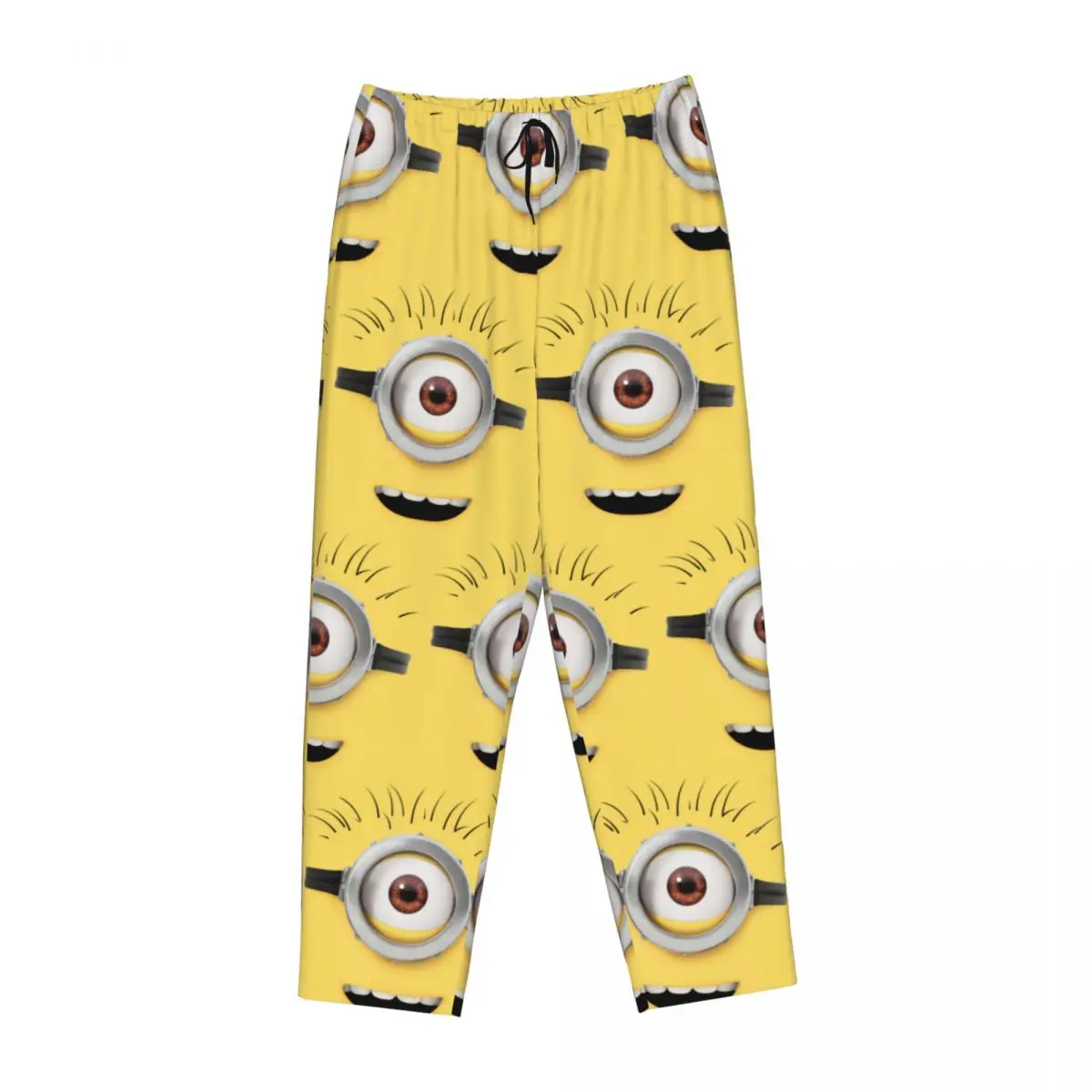 Custom Cartoon Animation Minions Pajama Pants Womens Lounge Sleep Stretch Sleepwear Bottoms with Pockets