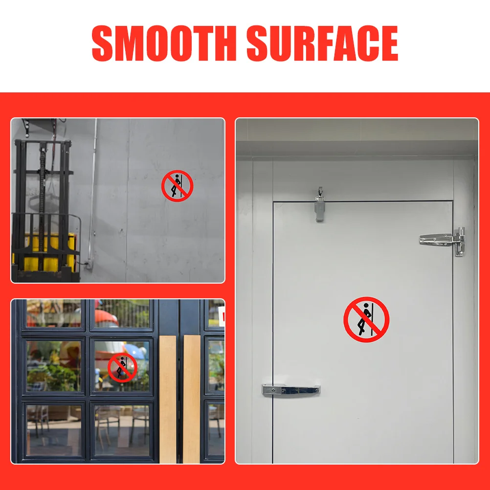 10Pcs No Leaning Sign Stickers Eye-Catching Safety Warning Decals for Workshops Smooth Surfaces Warning Stickers