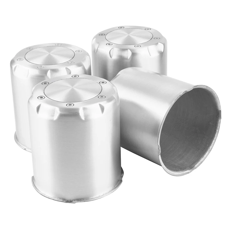 4pcs 108mm/4.25in 106mm/4.17in Push Through Center Cap Covers  for Hole Bearing Truck/Trailer Aluminium Concave External