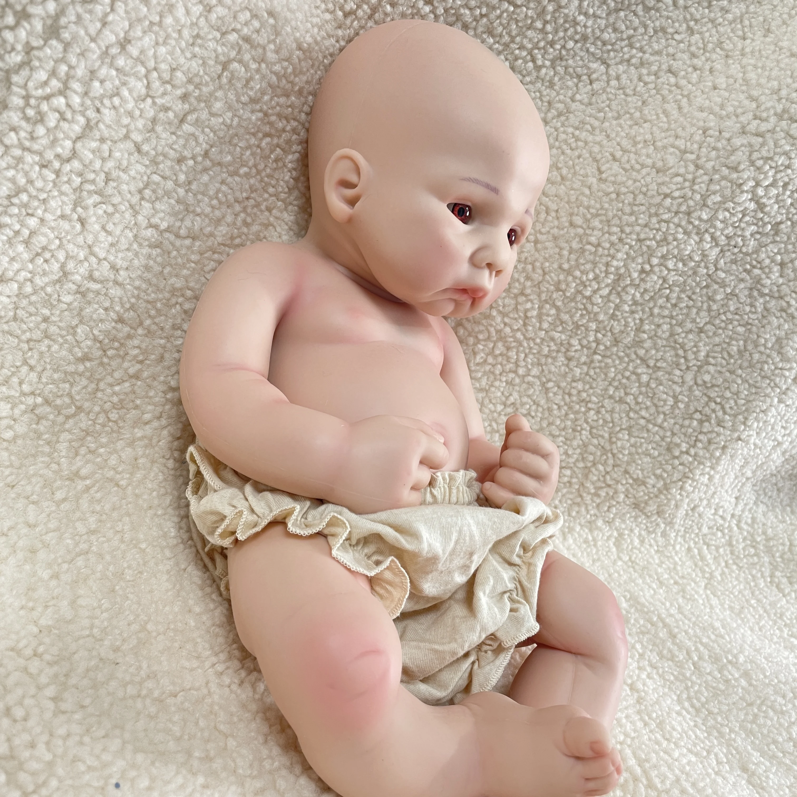 18 Inch Silicone Reborn Baby Doll Handmade Painted Newborn Open Eyed Babies Doll For Kids Age 3+ Birthday Gifts