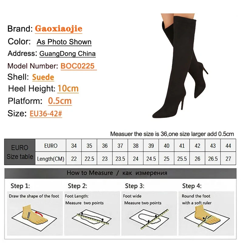 Knee-High Pointed Toe Women Boots 2023 Autumn Winter Suede High Heels Large Size Grey Models Shoes Back Zip Long Tube Boots