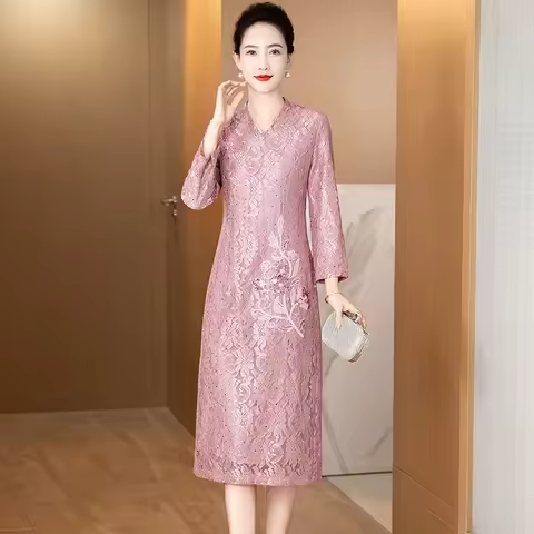 Yourqipao Chinese Traditional Cheongsam Evening Dress Women wedding banquet Prom Party Gowns 2024
