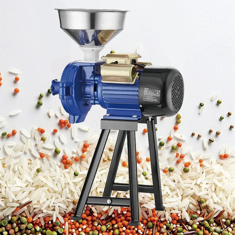 Electric Wet Dry Grain Grinder Corn Rice Soybean Cereal Milling Machine For Home Farm
