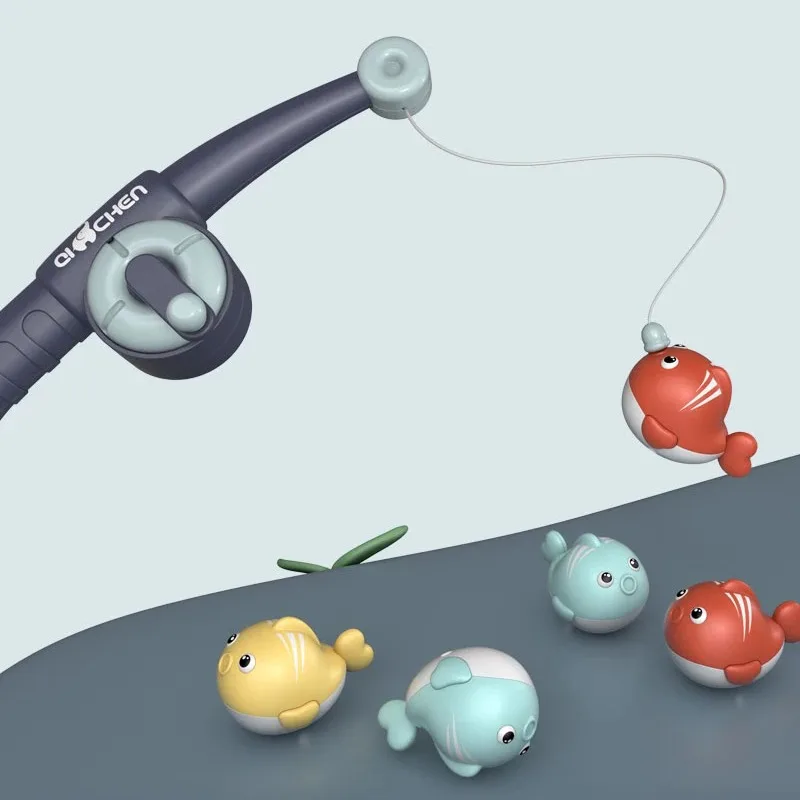 مجموعة من 5 قطع من ألعاب الصيد المغناطيسية، مجموعة ألعاب لعب مائية حمام الطفل مع شبكة، لعبة تعليمية تعليمية للأطفال الصغار