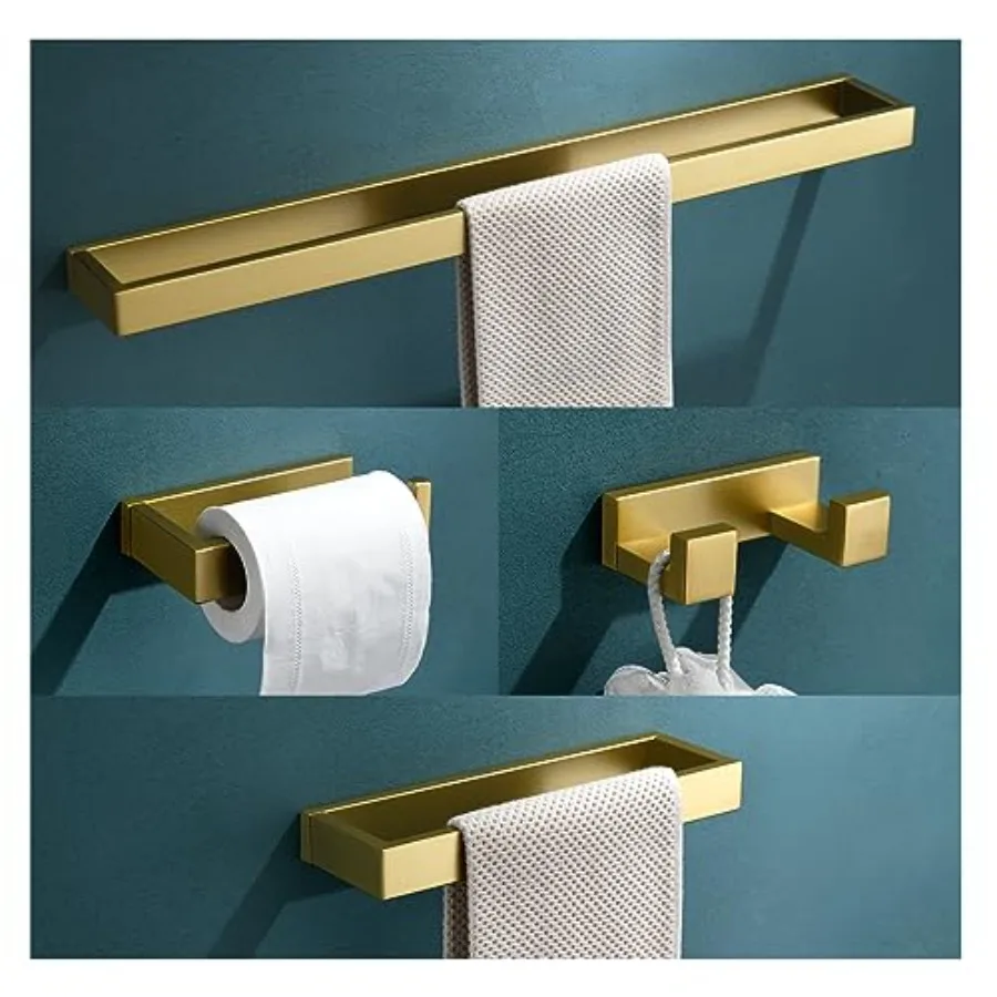 

4-Piee Modern athroom Hardware Aessories Set - Towel ar and Holder Stainless Steel Wall Mounted 23.6 Inch