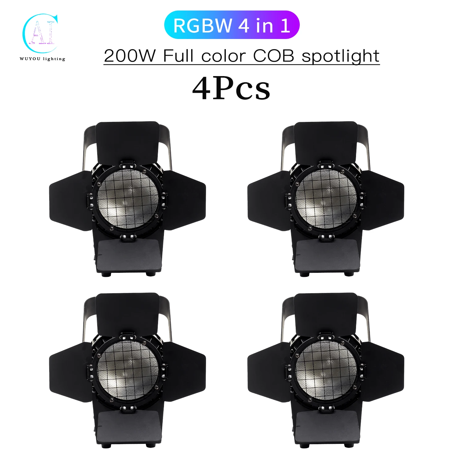 

4Pcs/Lots Mini COB Par Light 200W Cool White Warm White RGBW 4 in 1 LED Stage Light with Bezel DJ Disco Bar Dance Floor Lighting