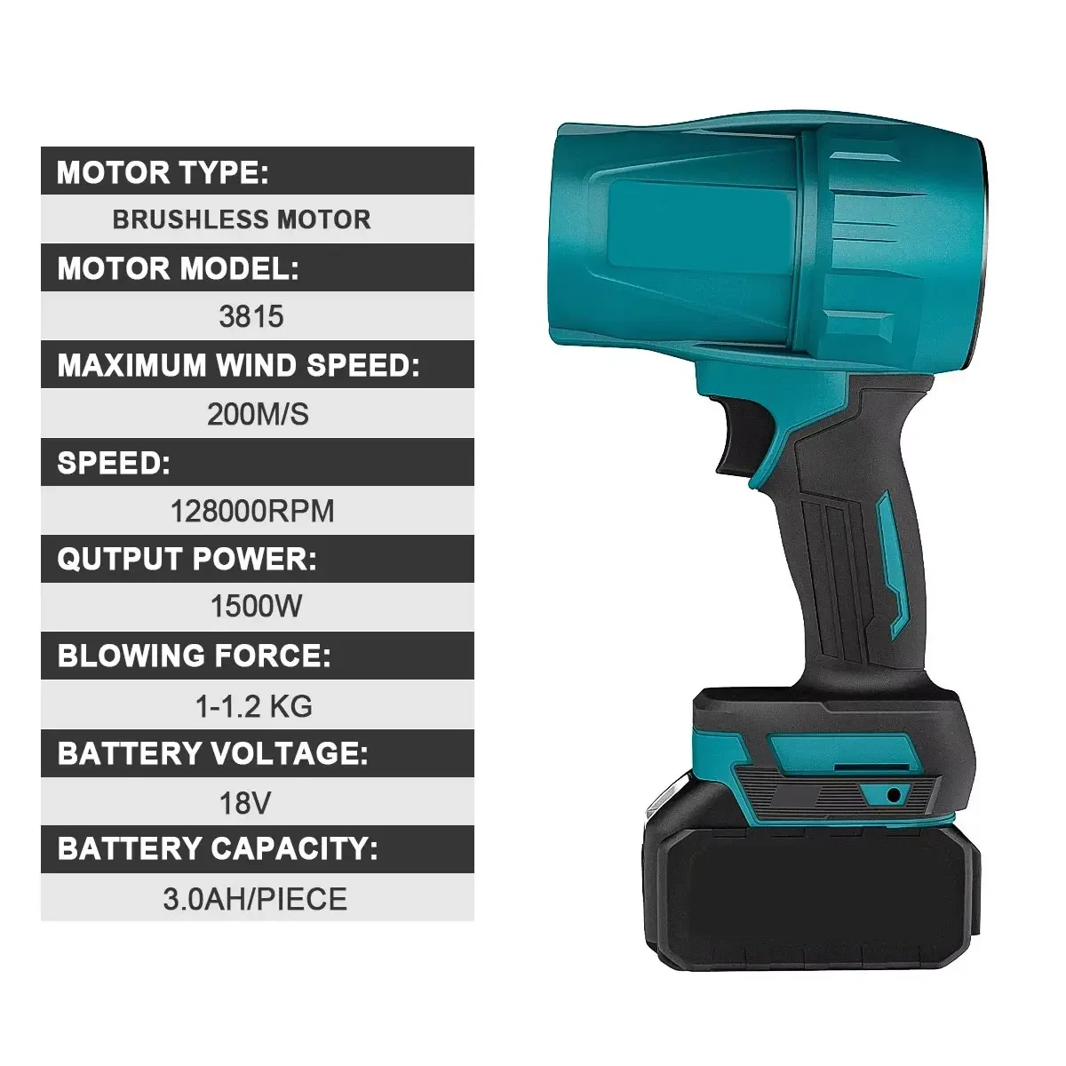 브러시리스 1000W 전기 터보 블로워 제트 팬 강력한 차량 건조기 휴대용 먼지 제거 도구 휴대용 덕티드 터보팬