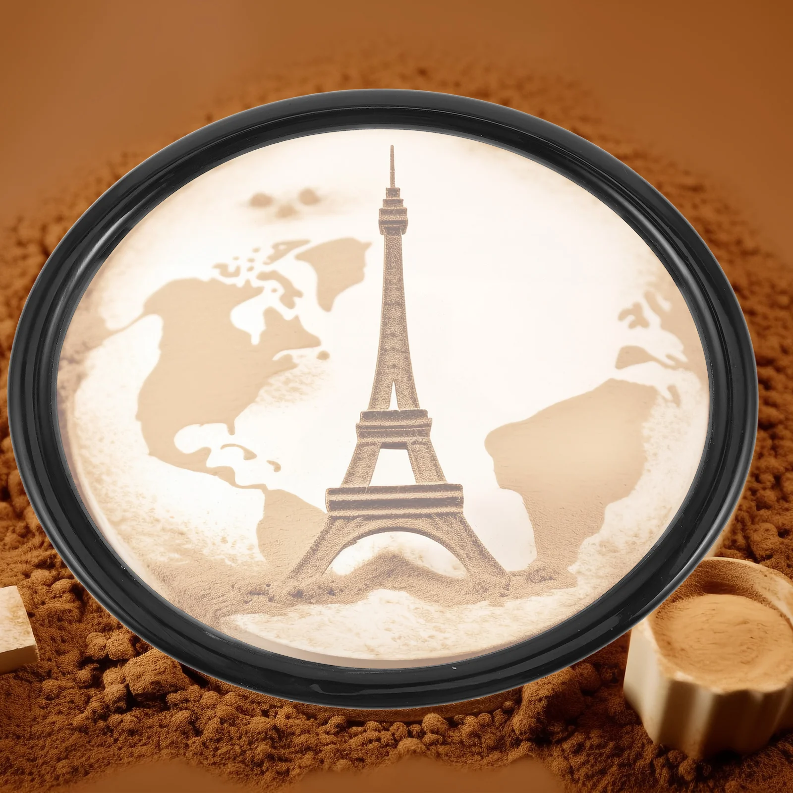 

7 Inch Round Glass Sand Art Frame DIY Sand Painting Kit Creative Home Living Room Decoration Round Sandscape Frame