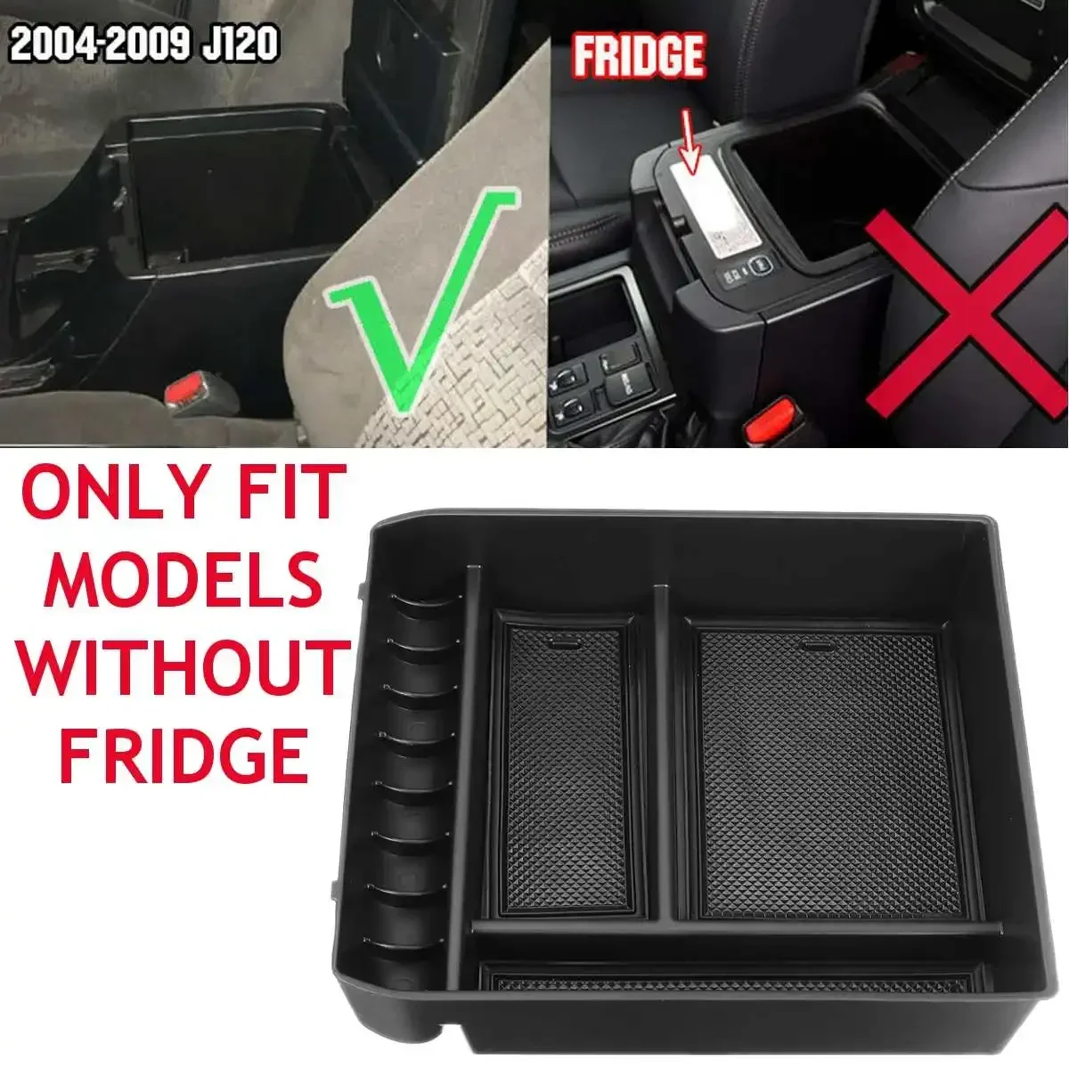 Car Armrest Storage Box Tray Center Console Organizer ABS For Toyota Land Cruiser Prado 120 150 FJ120 KDJ 120 125 2004-2009