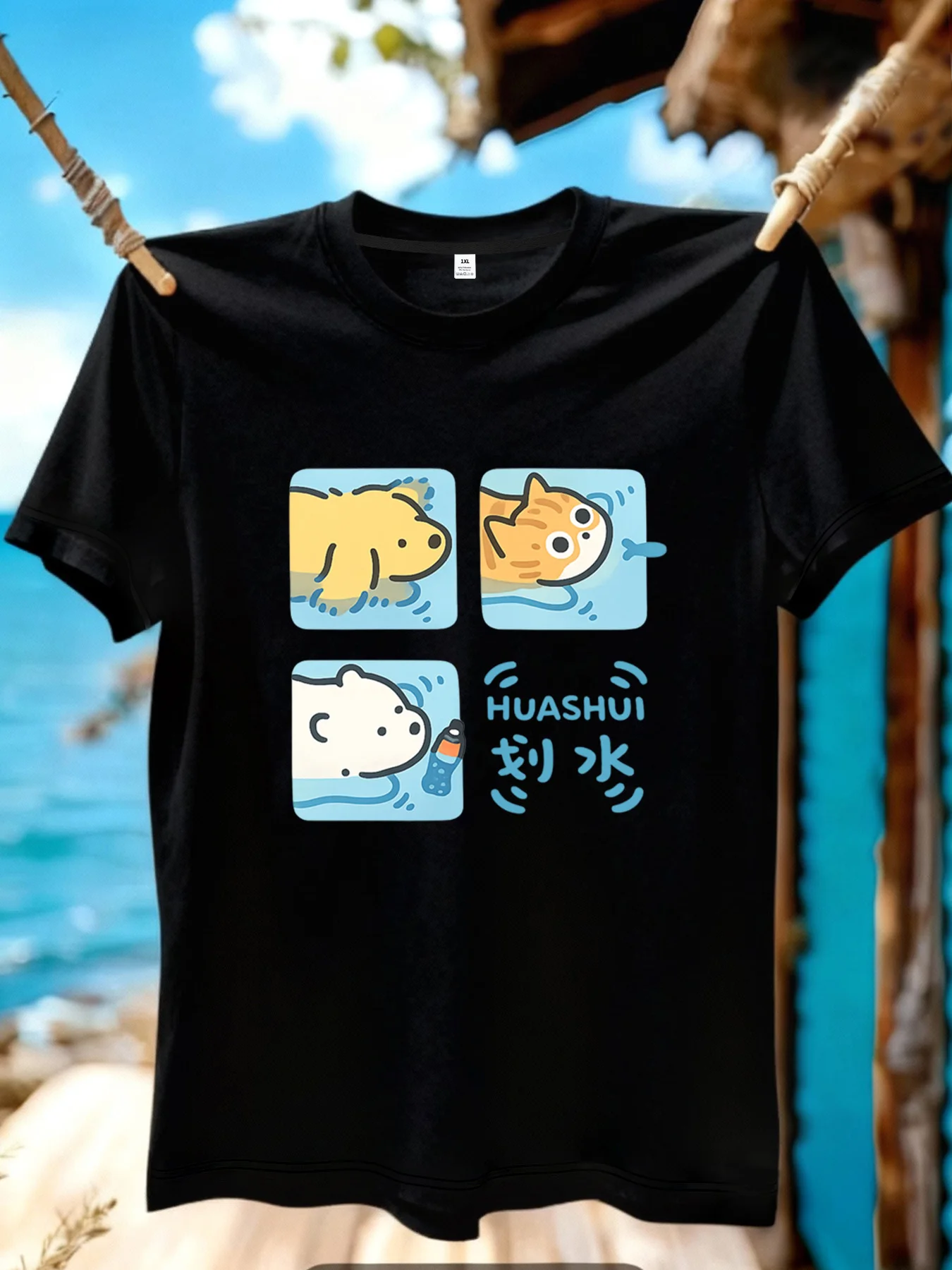 

【YJ01215】Женская футболка больших размеров с принтом в виде мультяшных животных, летняя повседневная футболка с коротким рукавом, модная и универсальная.