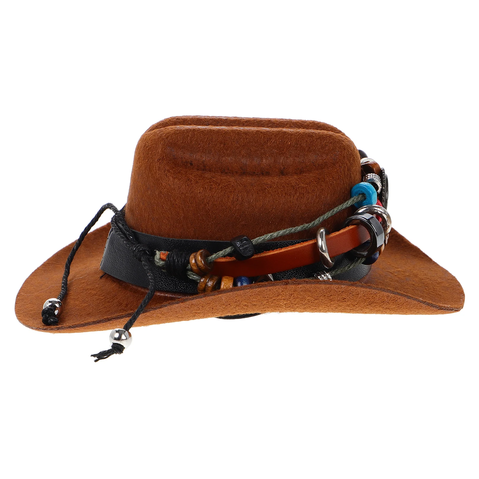 

Cowboy Hats Car Interior Handmade Western Style Decoration Cute Rearview Mirror Charm Mini Hat Ornament Car Hanging Accessory