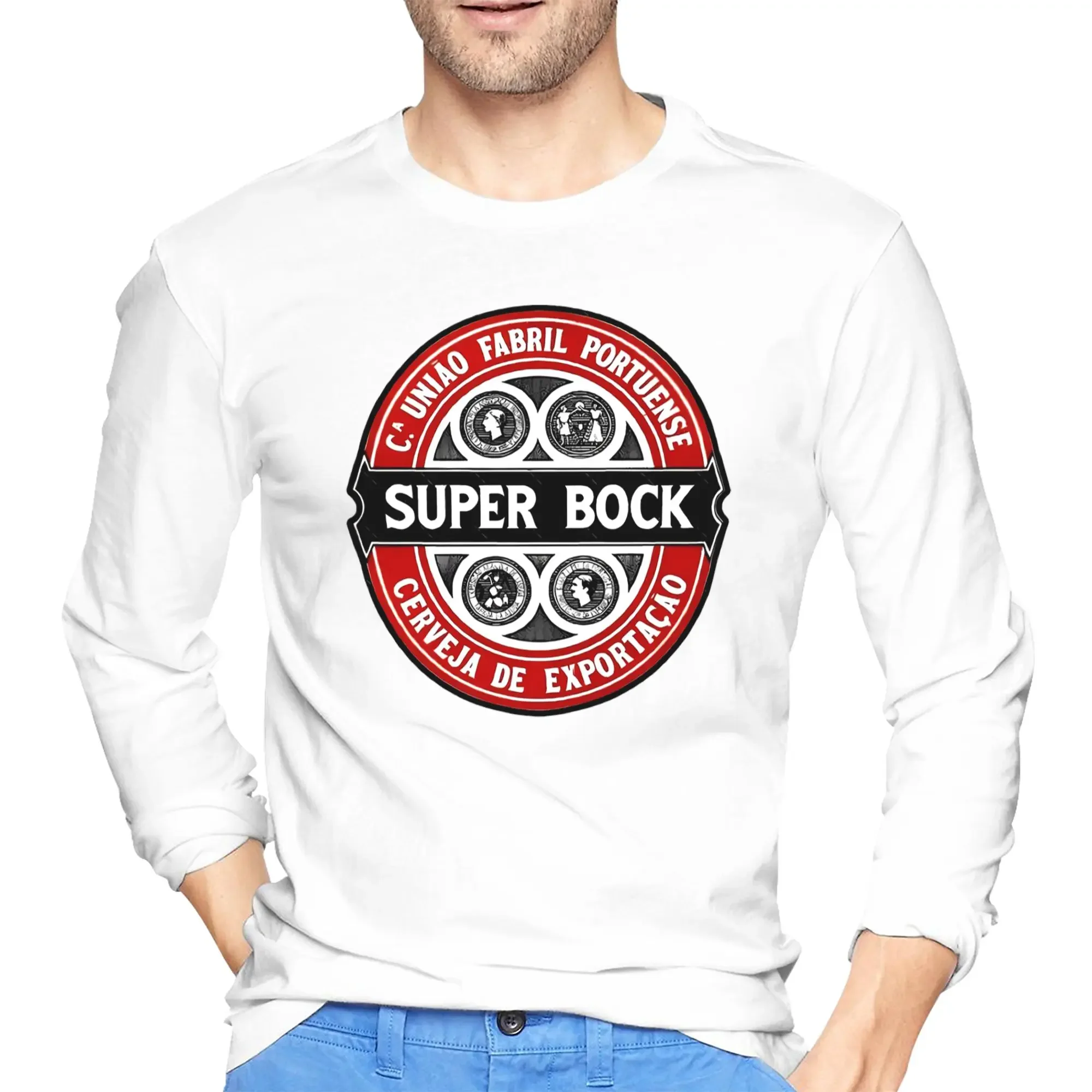 

Мужская футболка с длинными рукавами Super bock, повседневные футболки с круглым вырезом, весенние и осенние мужские топы