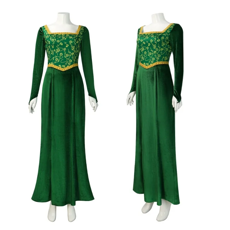 Disfraz de Shrek para mujer, vestido verde de princesa de Anime, vestido Fiona, disfraz de Shrek, ropa Sexy de terciopelo para Halloween y Carnaval