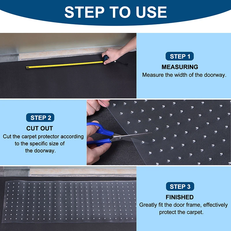 8.2Ft/5.2Ft Cat Carpet Protector Non-Slip Clear PVC Pet Scratch Stopper for Carpet Easy to Cut Floor Runner from Scratching Rugs