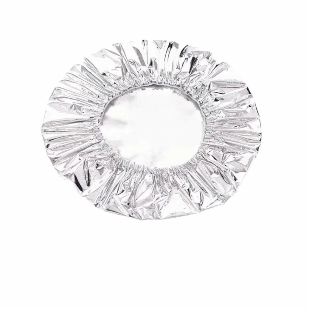 

100 шт. многоразовая крышка для чаши из алюминиевой фольги, эластичная лента, выдвижная крышка для сохранения свежести, серебряная универсальная защитная крышка для посуды