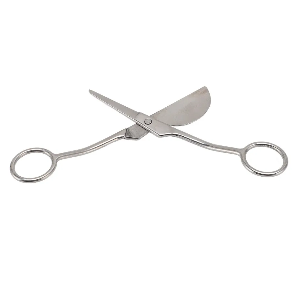 Double Bent Handle Duckbill Scissors 6 Inch Silver Applique Scissors Curved Offset Handle Tufting Scissors Fabric Applique