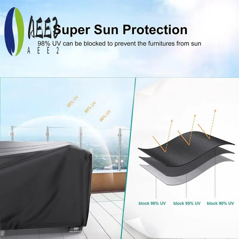 

AEE2-Patio Furniture Set Cover Waterproof,Heavy Duty Funiture Covers For Outdoor Sectional Sofa Set Wicker Rattan Table