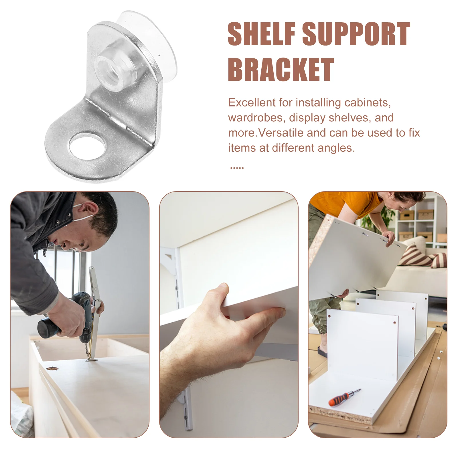 Small Corner Glass Holder Braces for Wood Wire Shelf Brackets Wall Dresser Mirror Shelves Right Angle Mounted