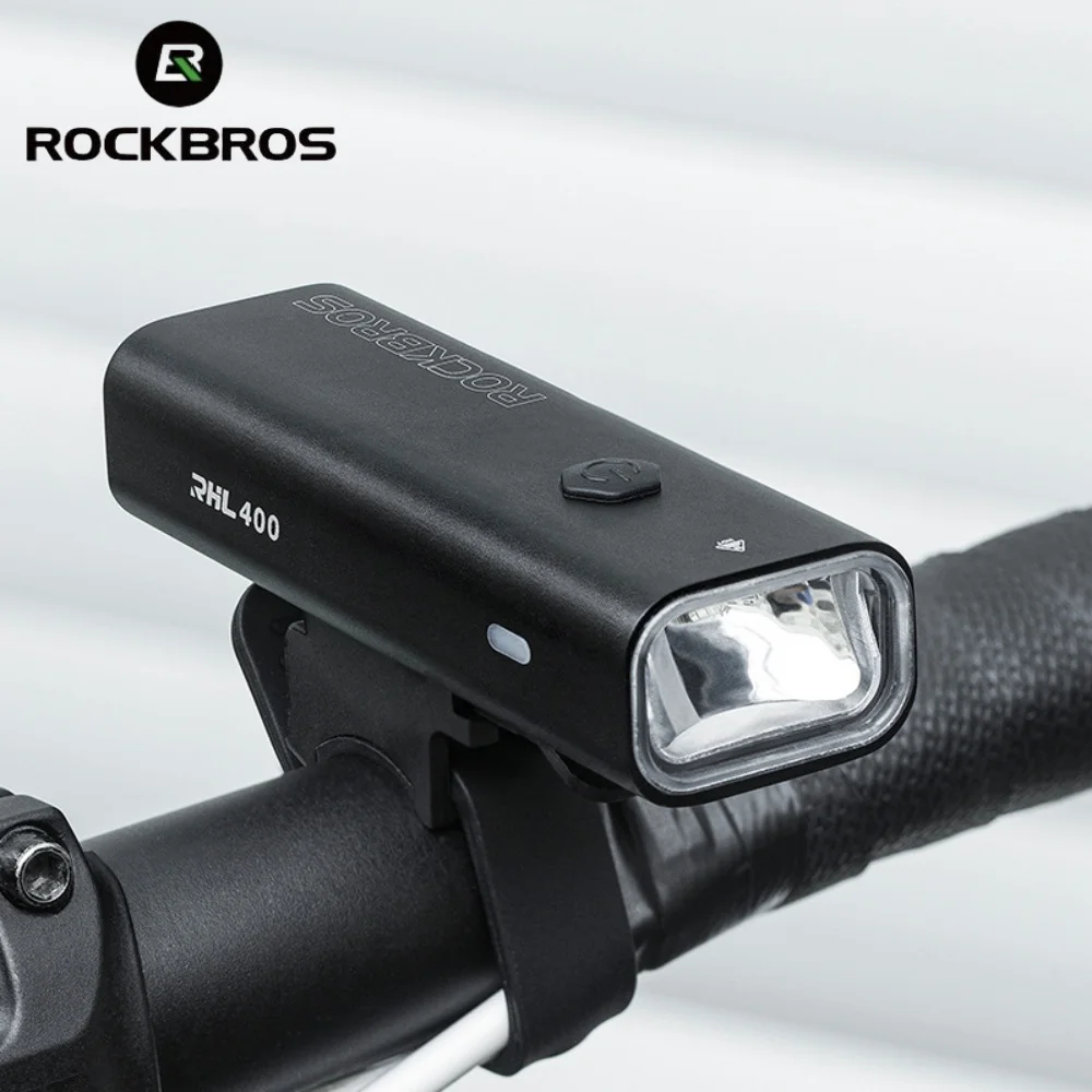 ROCKBROS Bicycle Light RHL400 Strong Light Flashlight Bicycle Front Light Outdoor Rainproof Headlight Night Cycling Accessories