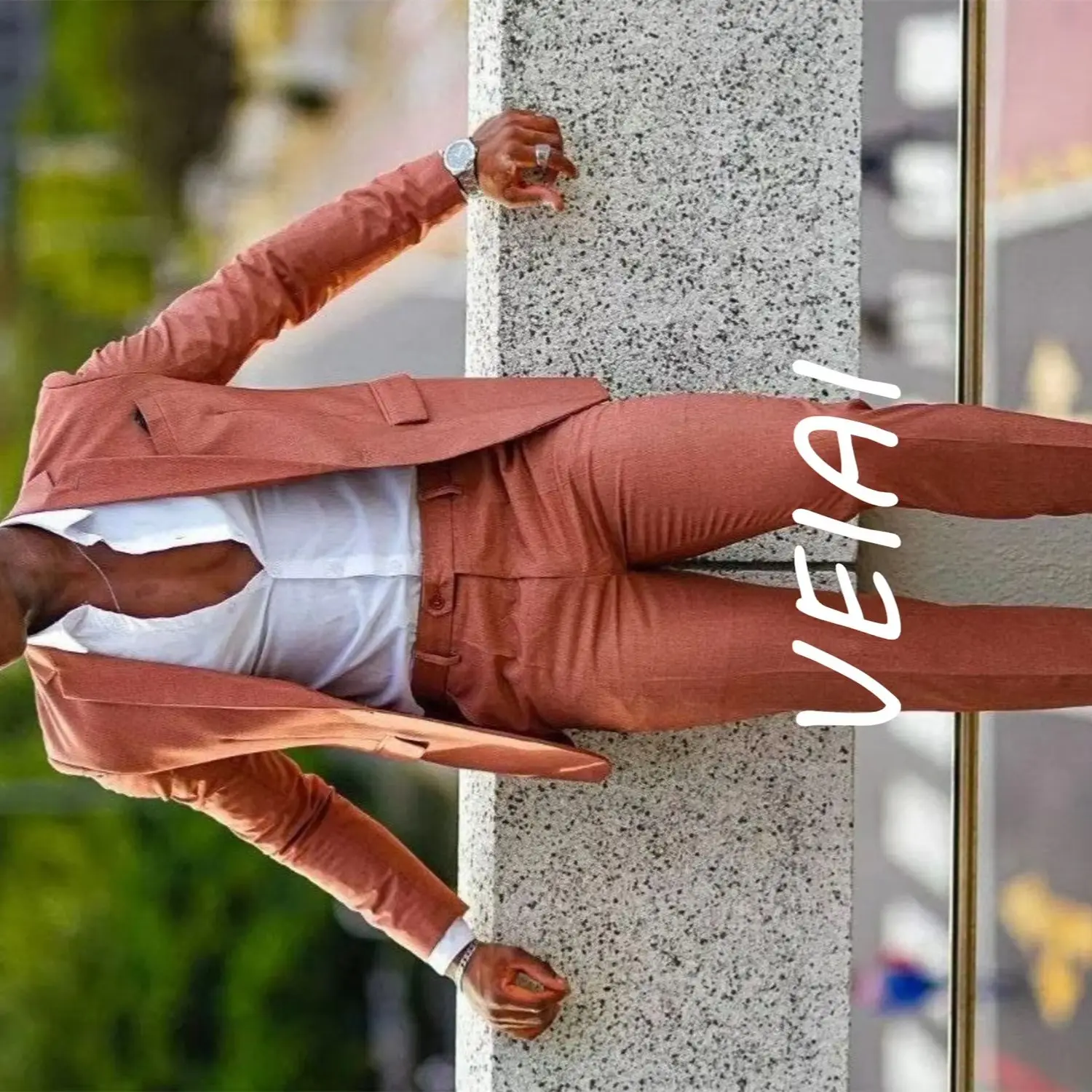 

Оранжевые официальные мужские костюмы по индивидуальному заказу для свадьбы, выпускного вечера, пиджак с лацканами, модные смокинги на заказ, двухсекционный пиджак + брюки Tr Homb