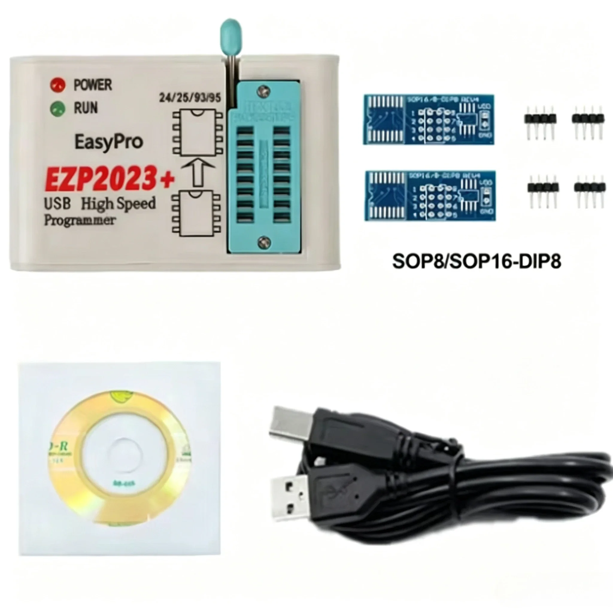 EZP2023 High-Speed USB SPI Programmer+12 Adapters Support 24 25 26 93 95 EEPROM 25 Flash Bios Chip Better Than EZP2019