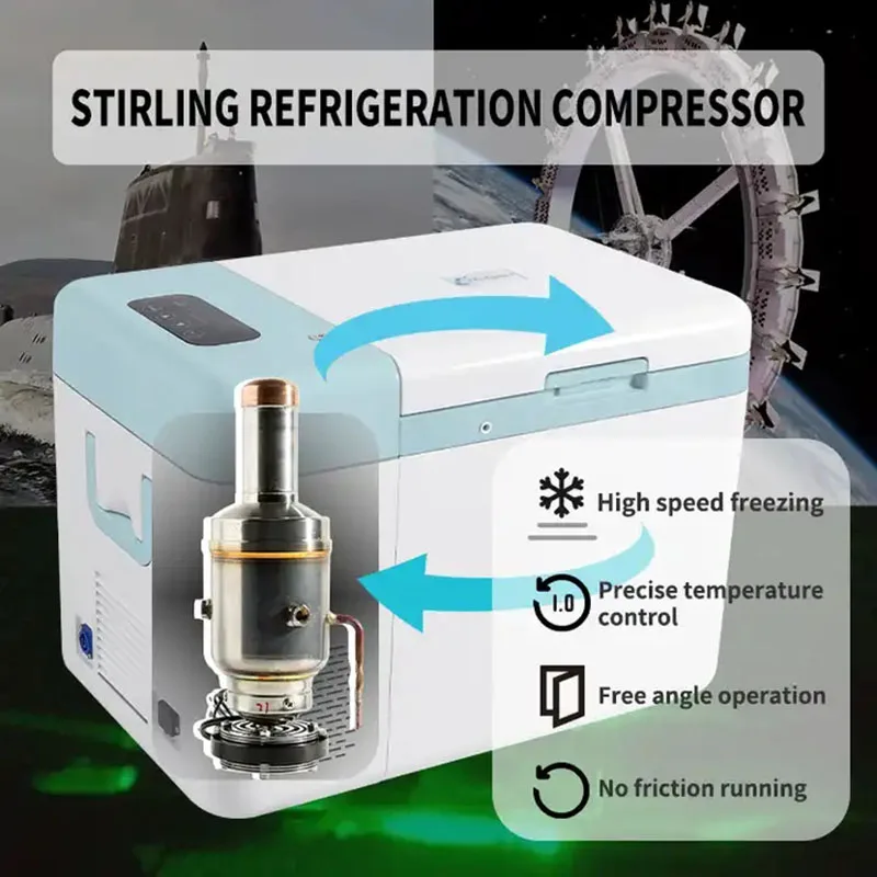 USA in Stock Low Noise New 25L -86 Degree Deep Freezer 86 Portable Laboratory Ultra Low Temperature Stirling Freezer