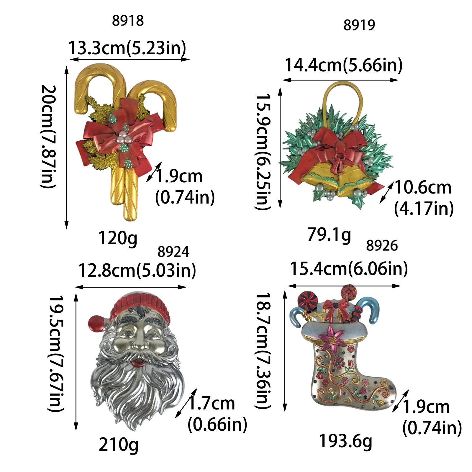 Semi-dimensional Christmas Tree Socks Bell Santa Claus Silicone Mold Diy Resin Epoxy Crafts Ornaments Wall Stickers Decorative